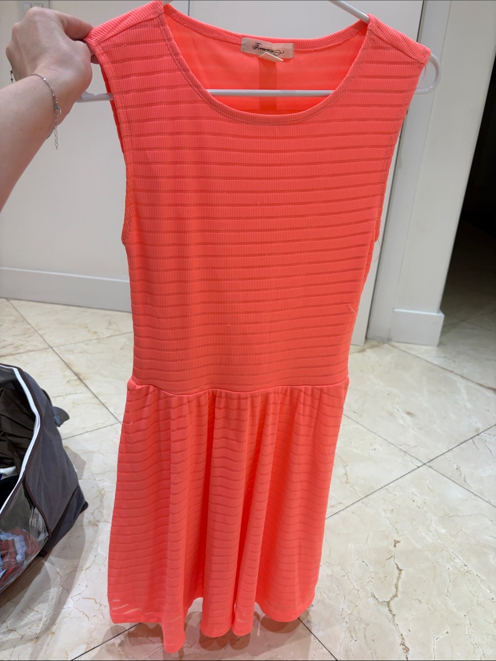 Forever 21 Girls' Coral Sleeveless Fit-and-Flare Dress